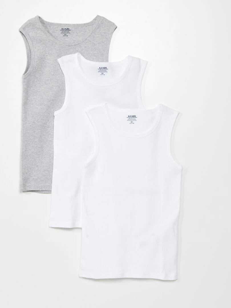 Lot de 3 débardeurs Blanc