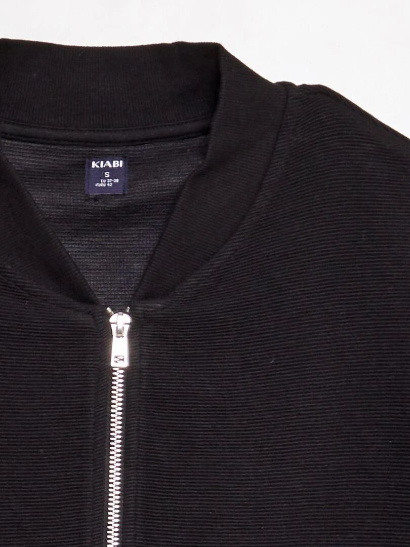 Sweat en maille avec ouverture zippée   noir