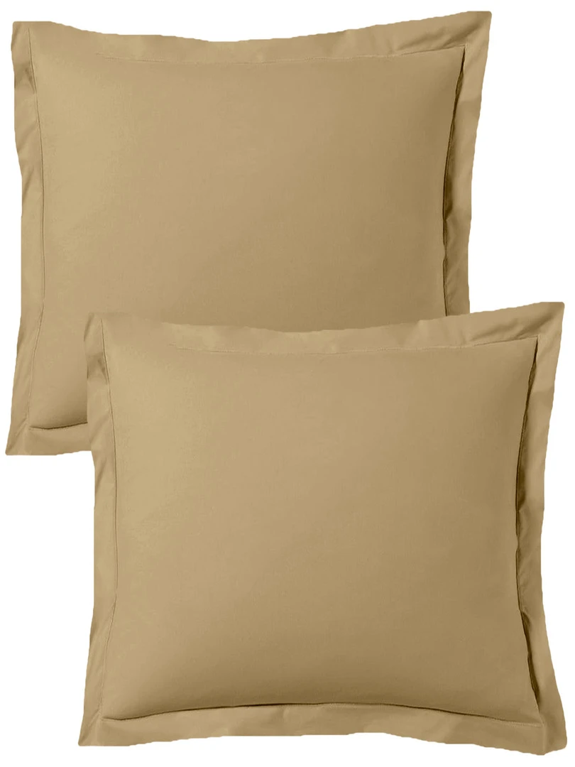 Blanc Avenue Lot De 2 Taies D'oreiller 50x70 Cm Satin De Coton Beige