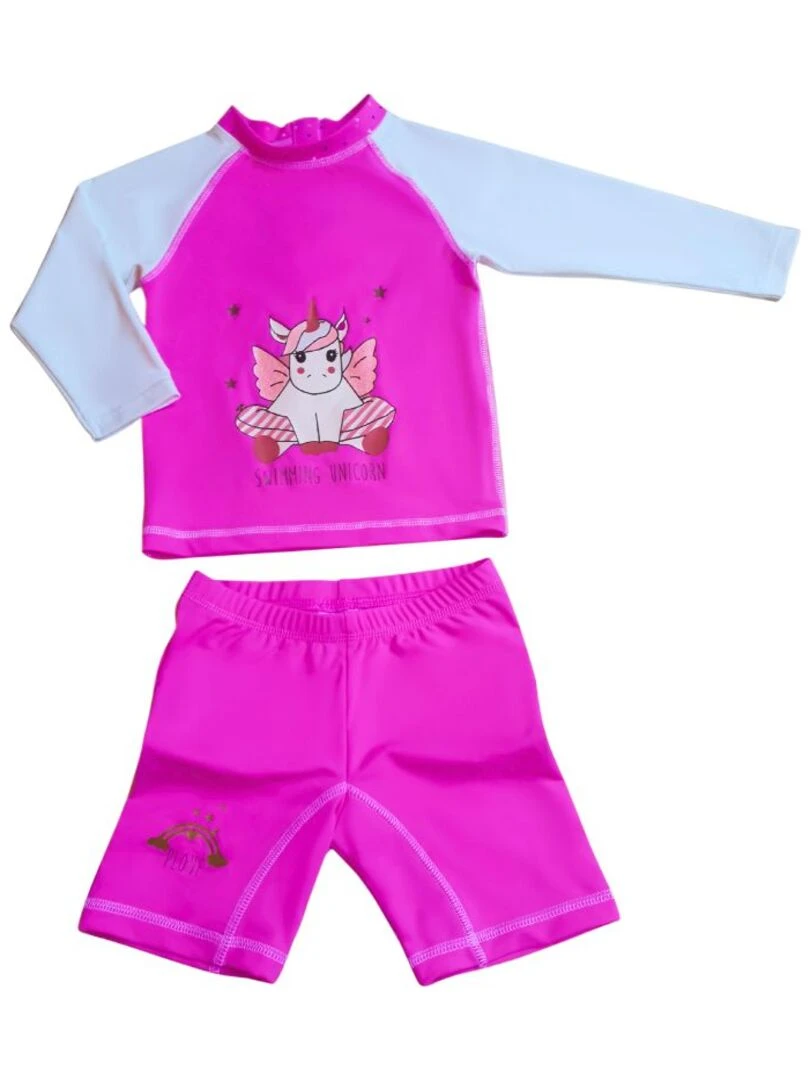 Ensemble enfant Anti UV fille : Licorne Violet Violet Rose