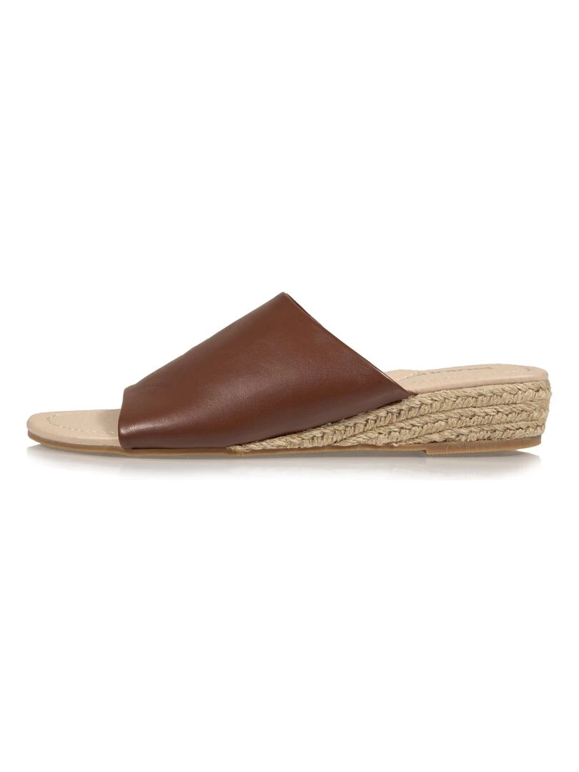 Mules Femme talon bandeau Cognac   Marron