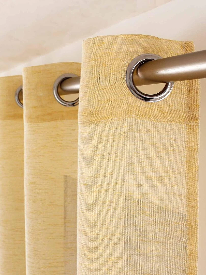 Voilage tamisant à l'aspect lin   Jaune moutarde
