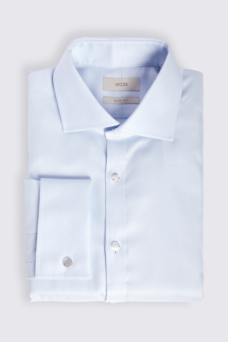 Slim Fit Light Blue Twill Shirt   Buy Online at Moss