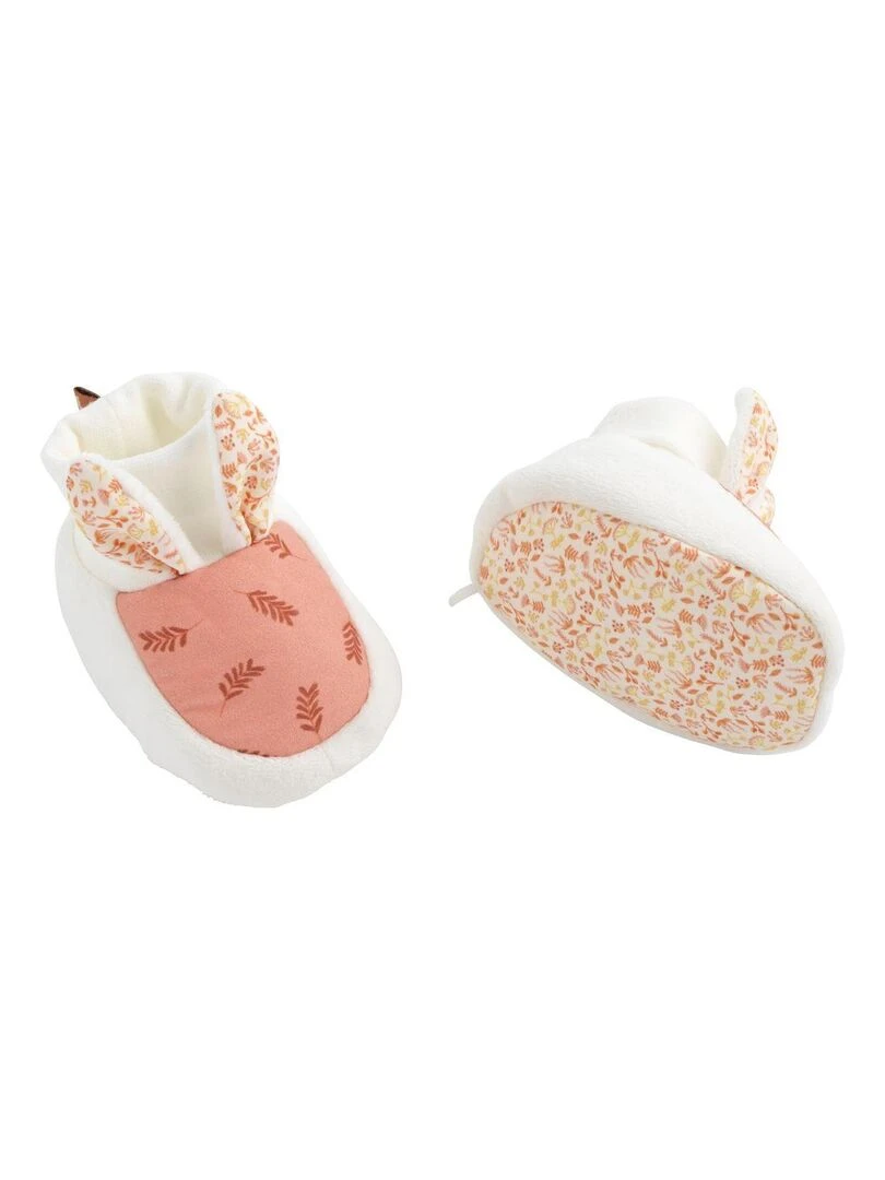 Chaussons bébé en velours SAUTHON Blanc