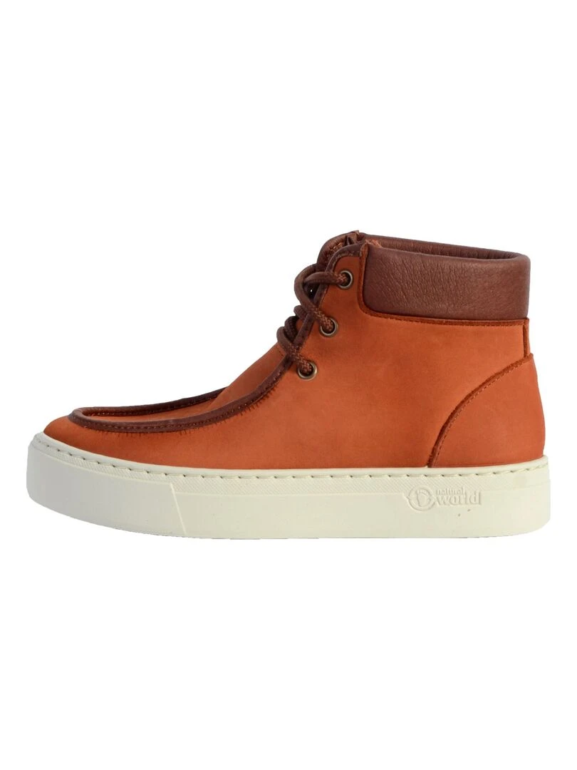 Basket Natural World Wallabi Cuello On Napa Marron