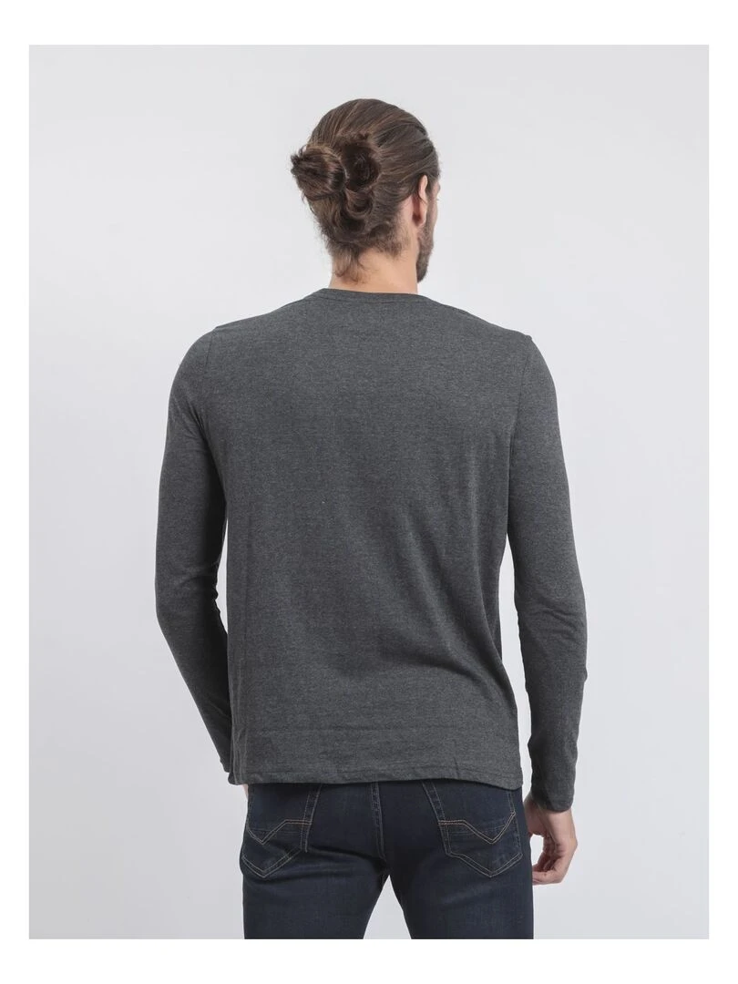 T shirt manches longues col rond JORIMUX   gris anthracite