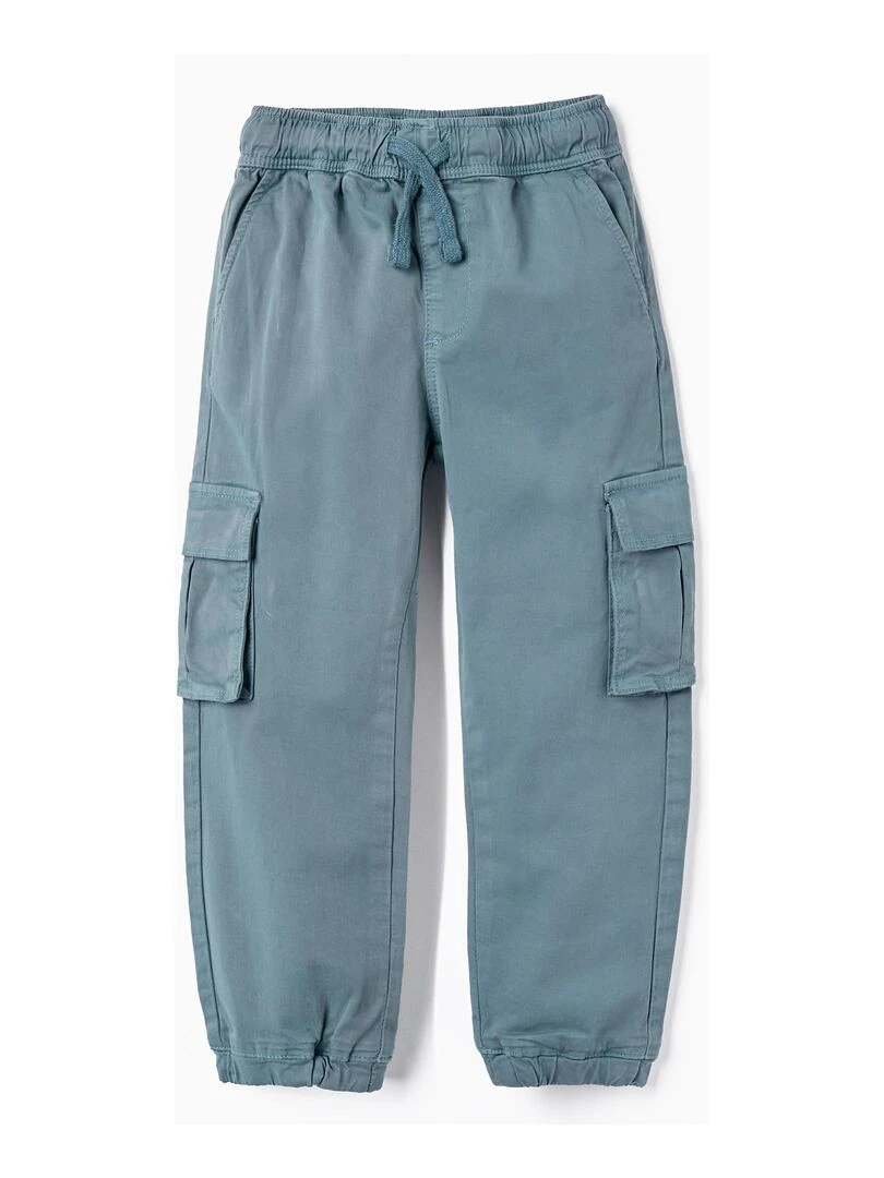 Pantalon Cargo en Coton pour Garçon SICILIAN DAYS Bleu clair