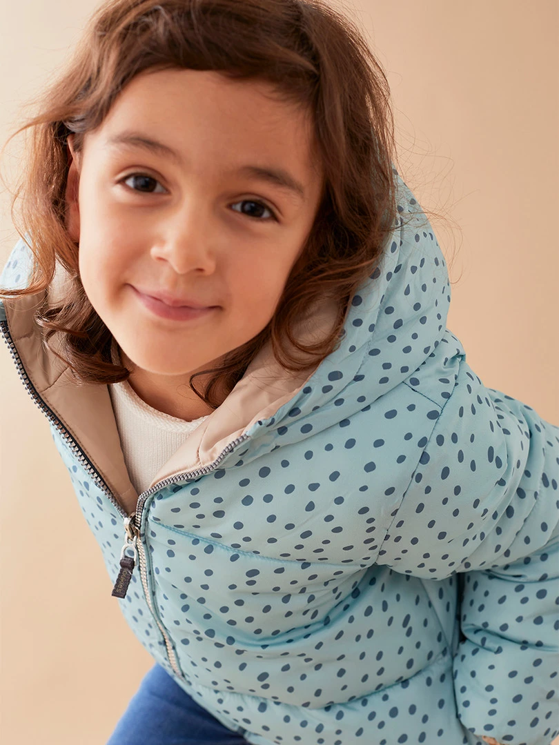 Manteau Réversible Aqua/doré Bleu