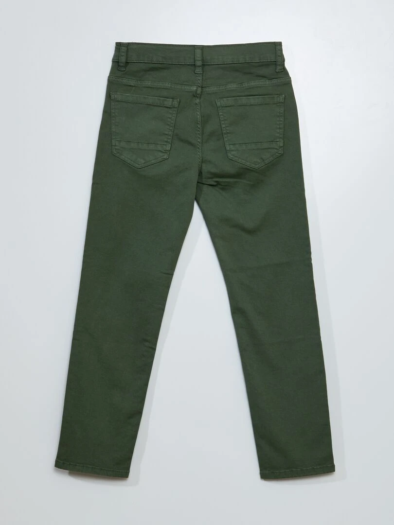 Pantalon regular en twill Vert