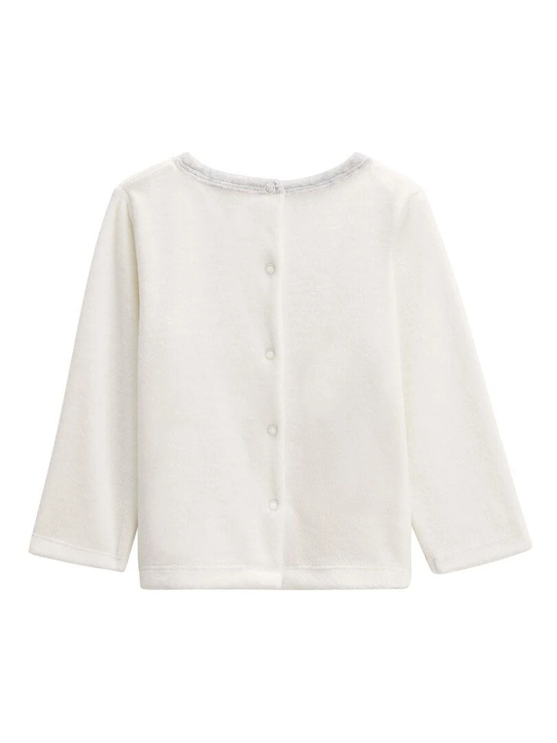 Pyjama bébé 2 pièces en velours Tropic Moon   Ecru