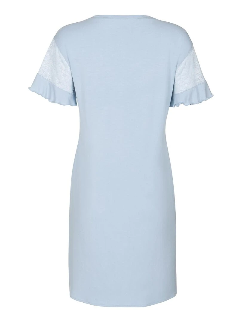 Chemise de nuit manches courtes Smooth   Bleu ciel