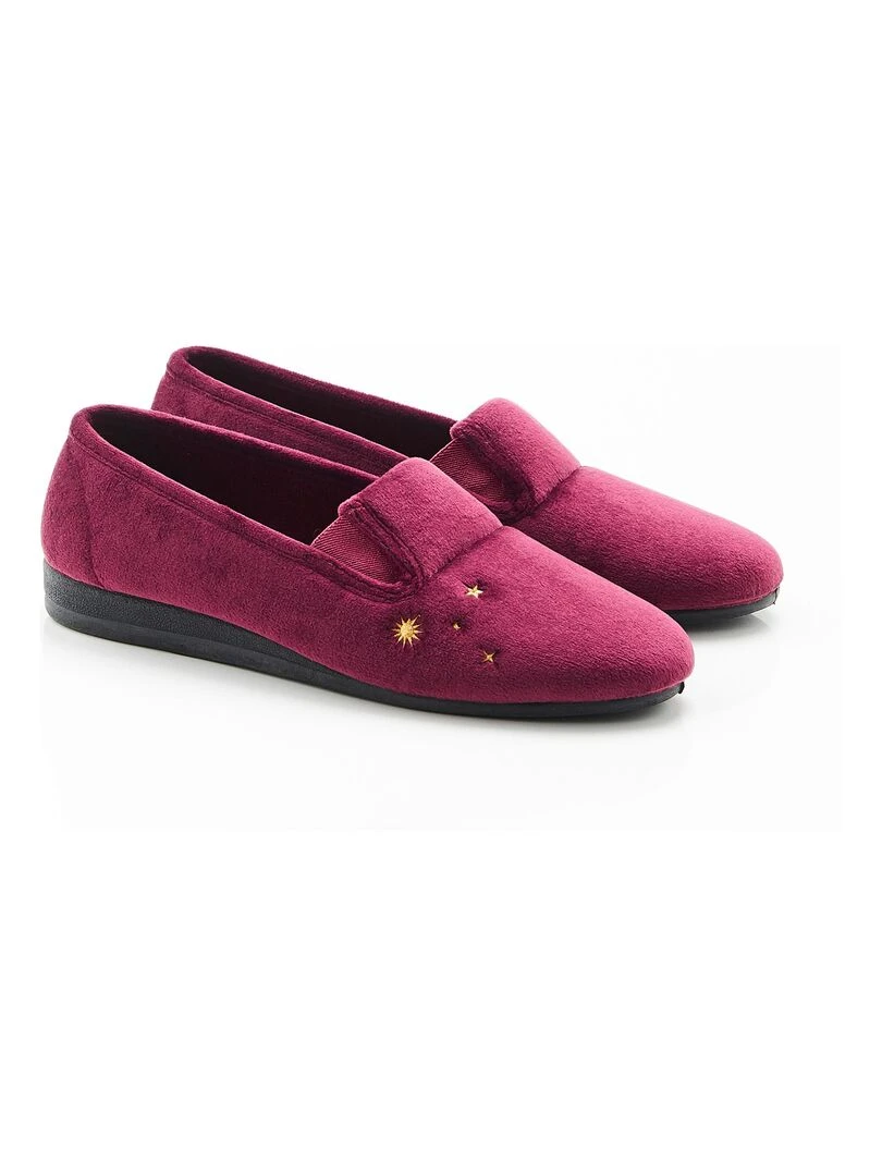 Ballerines brodées aspect velours Damart Rouge