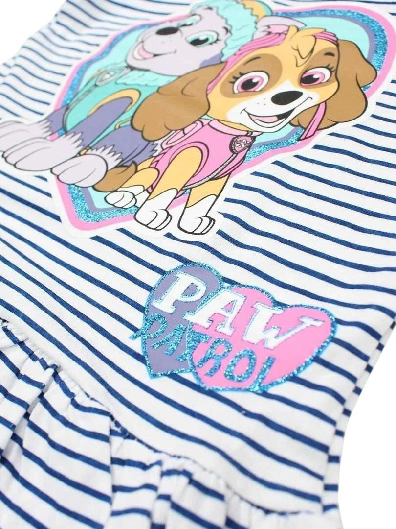 La Pat' Patrouille   Robe fille imprimé La Pat' Patrouille en coton   Bleu marine