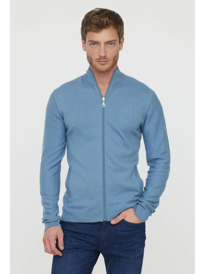 Lee Cooper Gilet manches longues coton regular CELIUS Gris Bleu
