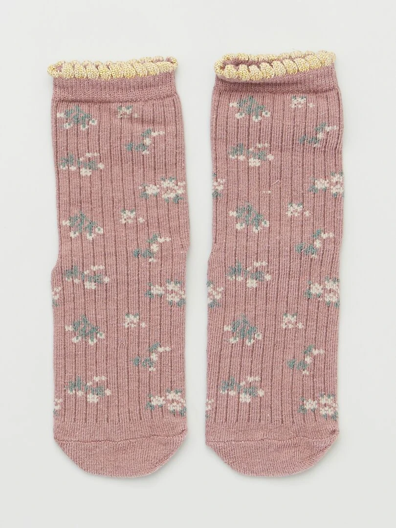 Lot de 5 paires de chaussettes imprimées   Vert/beige/bleu