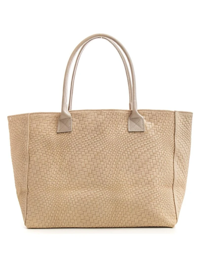 Sac cabas cuir tressé DL HELENE   Beige