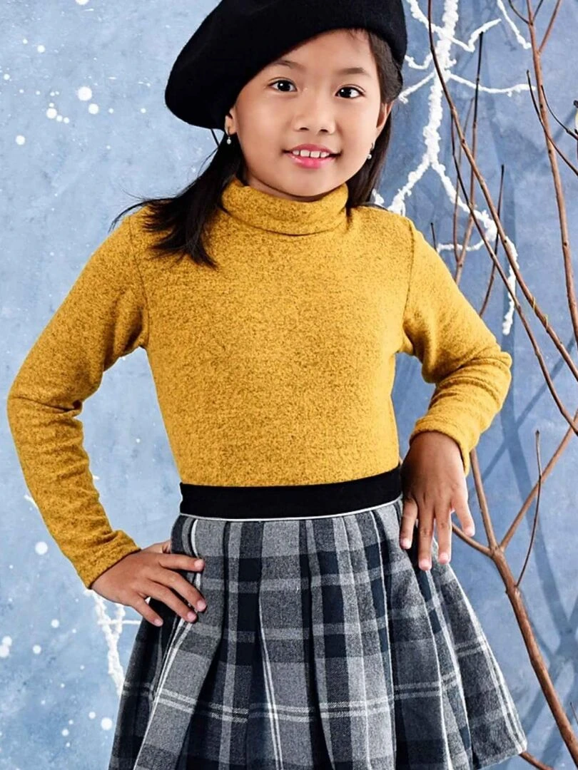 Pull Col Roulé Tout Doux Coton effet Laine Jaune HARMONIE 'LA FAUTE A VOLTAIRE' Jaune