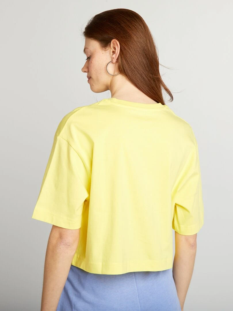 T shirt crop top large   Jaune