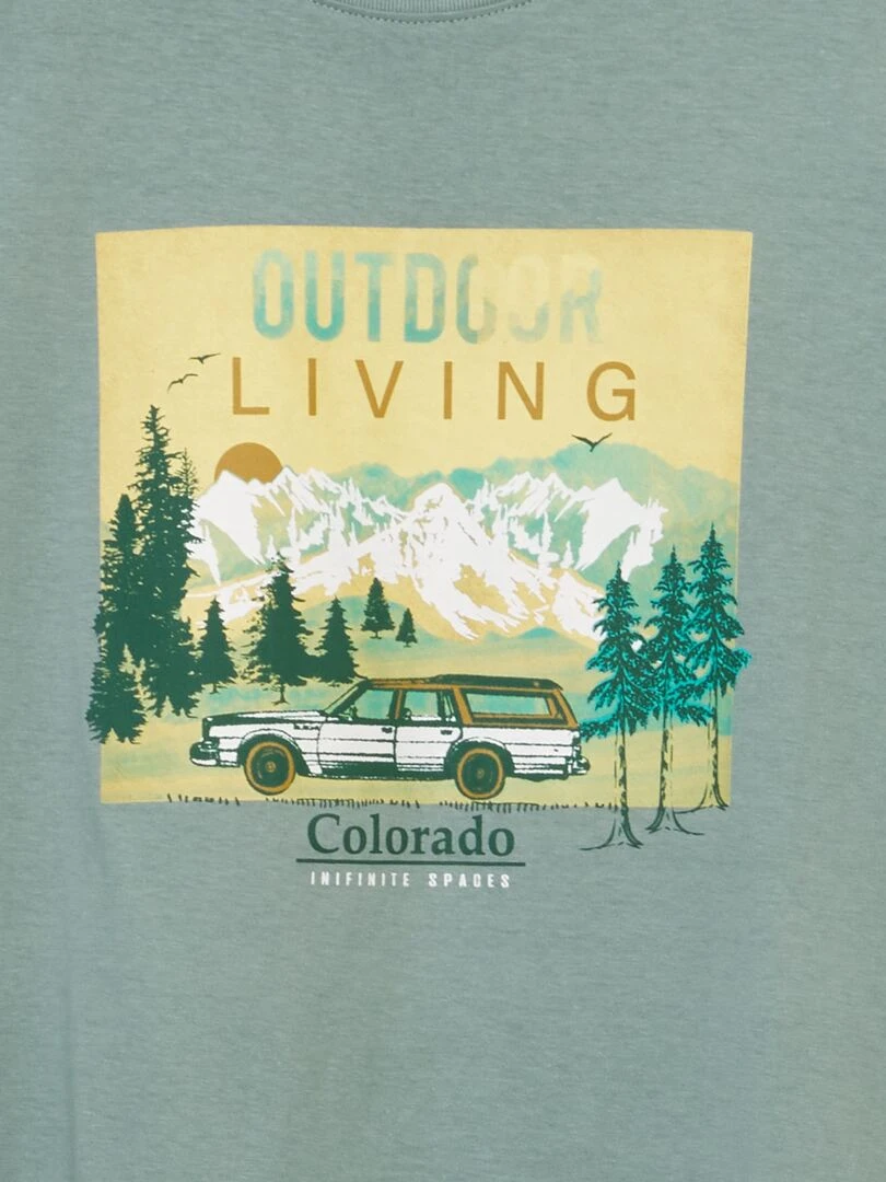 T shirt manches courtes avec imprimé Vert