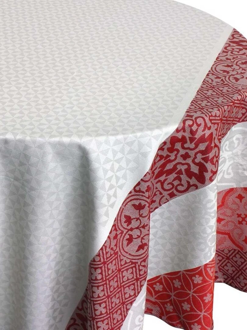 Nappe Ovale Enduite "Mosaïque" Rouge