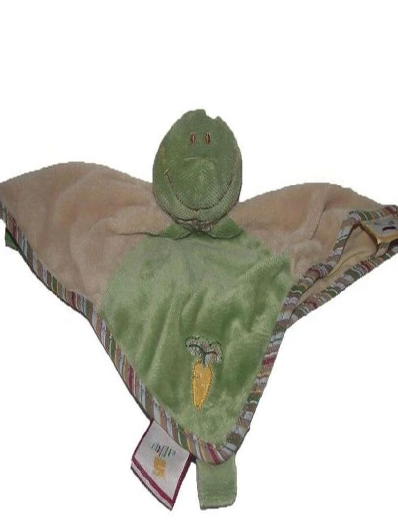 Doudou Noukies Grenouille Vert carotte etiquette vert Aldo Plat   Vert