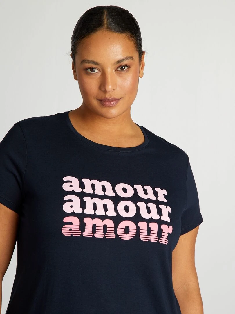 Chemise de nuit tee shirt imprimée   Bleu marine