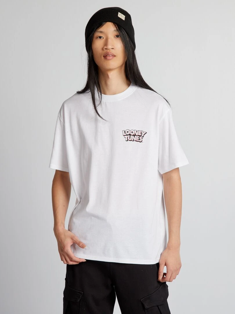 T shirt oversize 'Looney Tunes'   blanc