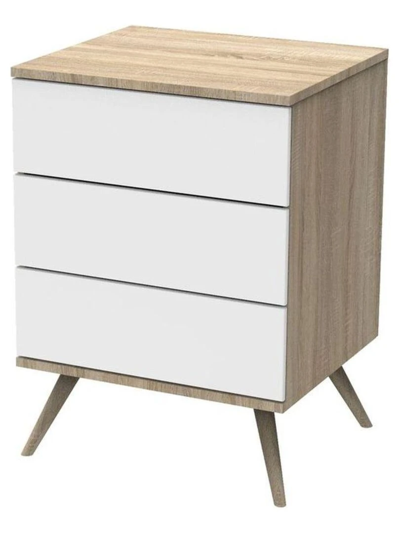 Commode 3 tiroirs en bois SAUTHON Blanc