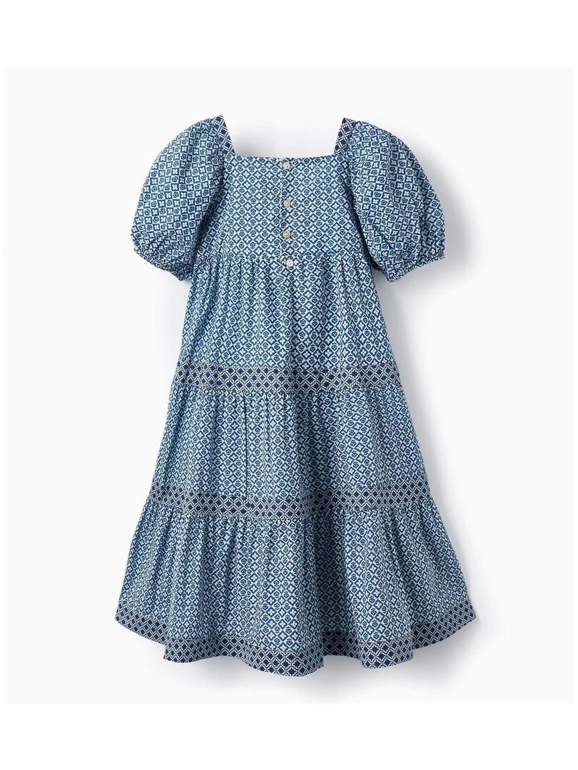 Robe avec Motif pour Fille manches courtes ATLANTIC COMPANY Bleu foncé