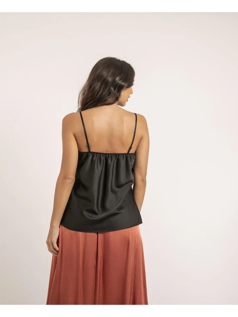Caraco satin et dentelle FAUZIA Noir