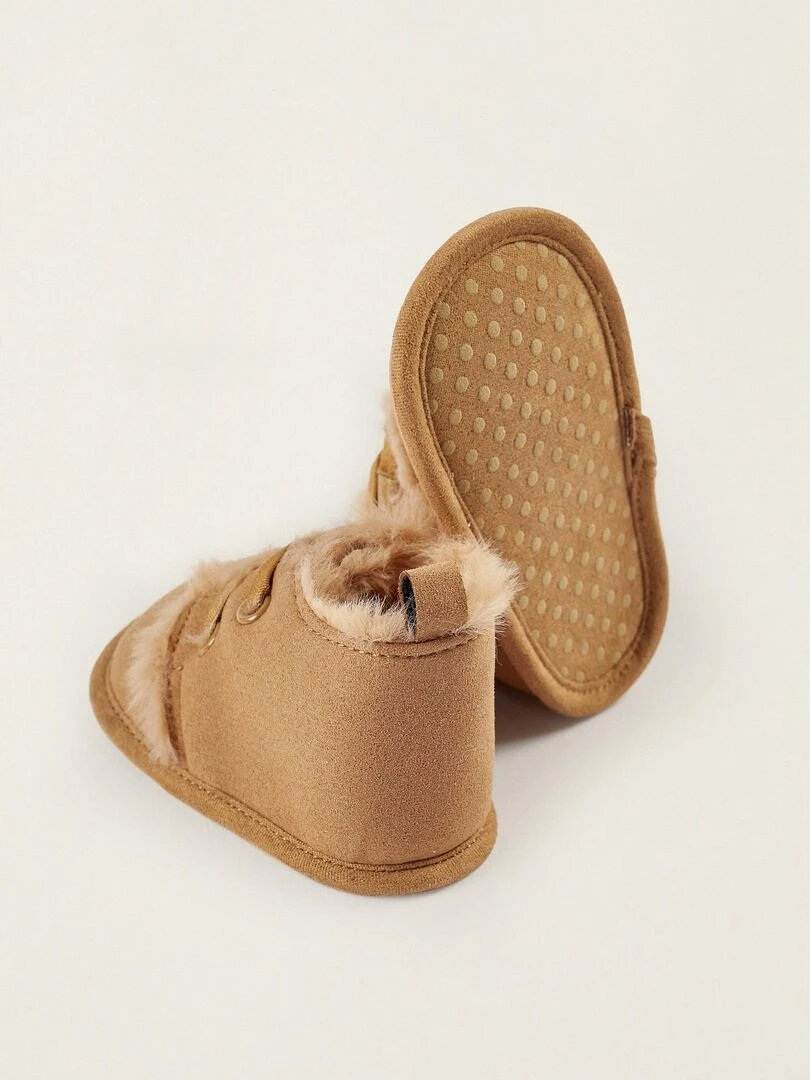 Bottes à doublure en fourrure pour nouveau né   BALMORAL'S AFTERNOONS   Beige foncé
