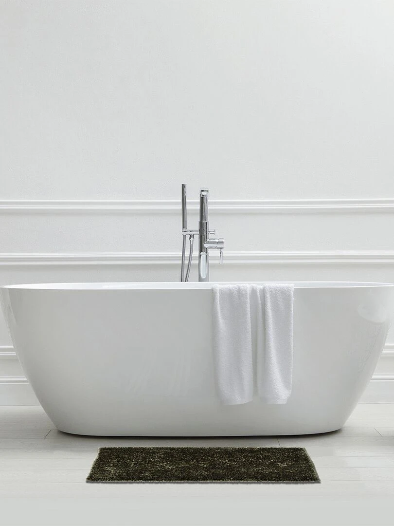 Guy Levasseur Tapis de bain en polyester uni Noir Noir