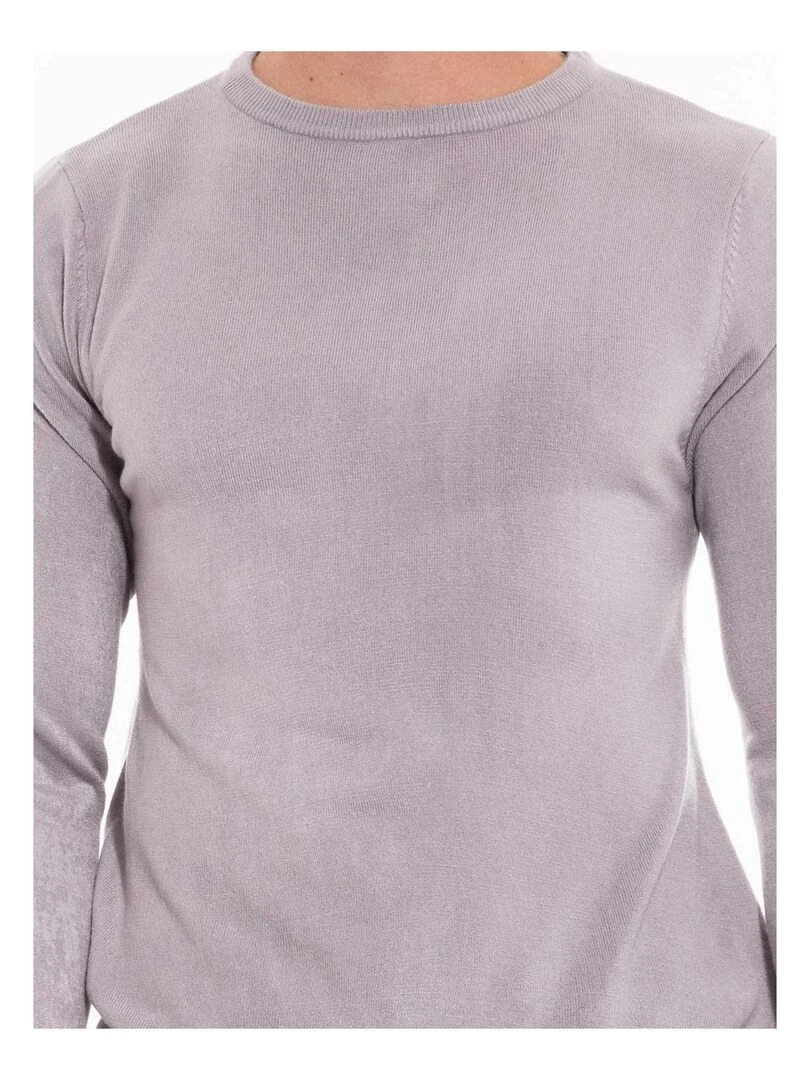 Pull col rond effet cachemire LANNIS   Gris clair