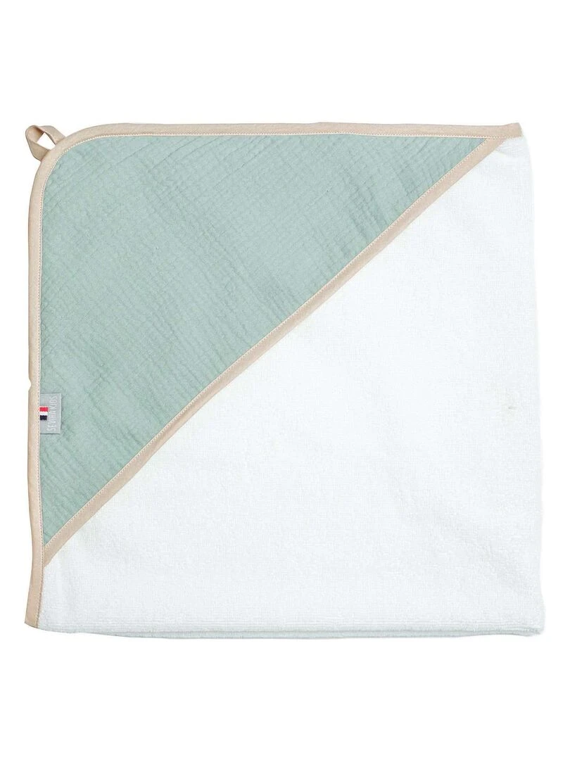 Cape de bain en gaze de coton Jeanne Vert d'eau