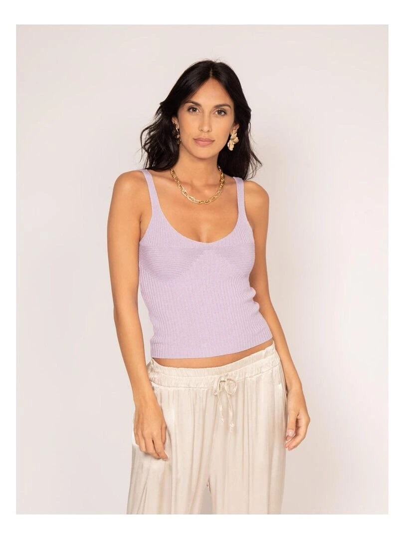 Debardeur maille FERIEL Violet clair