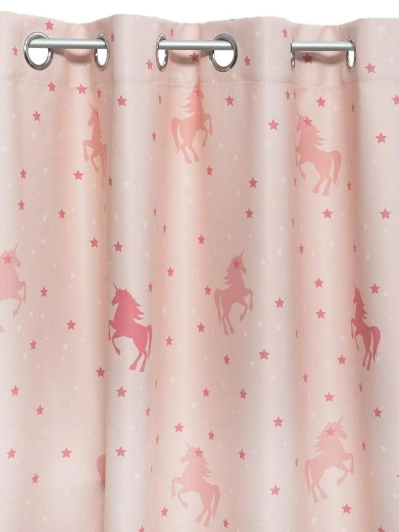 Rideau occultant phosphorescent 140x250 cm licorne Rose