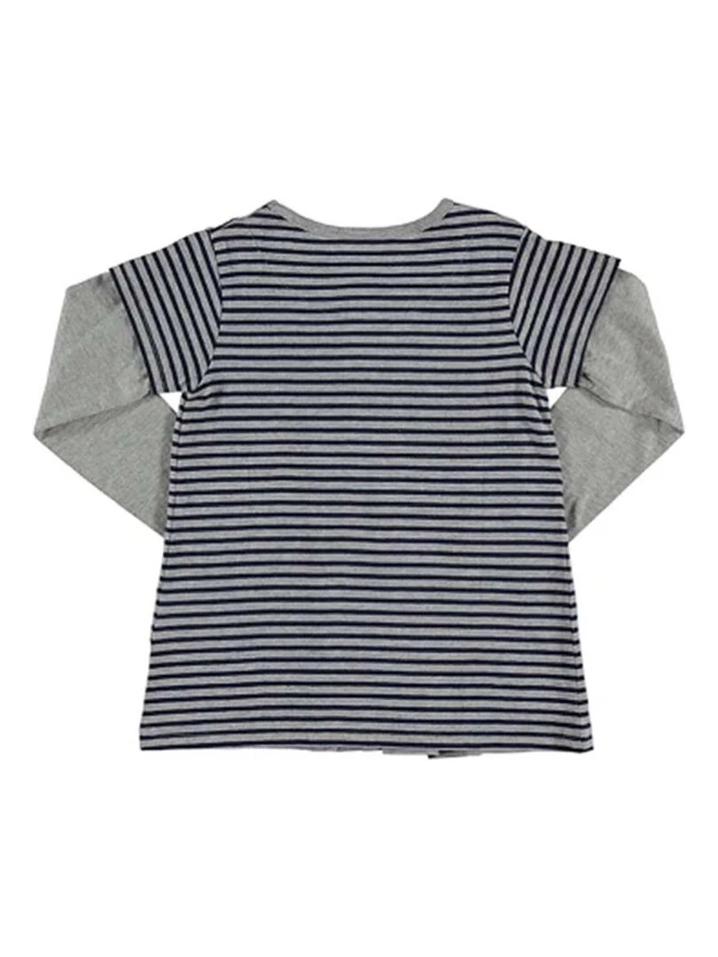 T shirt manches longues fille FASILL MISS GIRLY Bleu marine