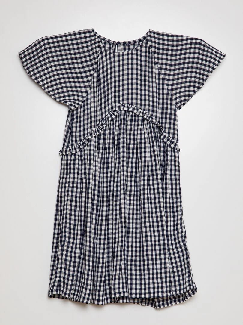 Robe imprimée à volant Bleu