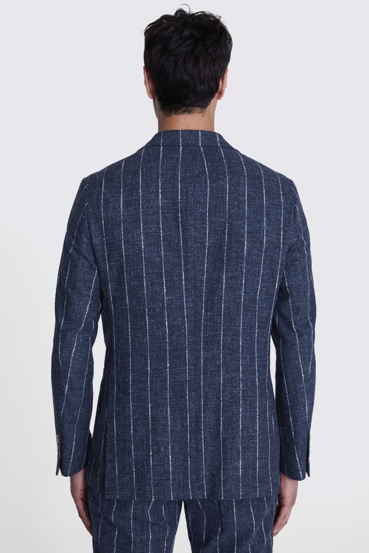 Slim Fit Navy Check Jacket   Buy Online at Moss
