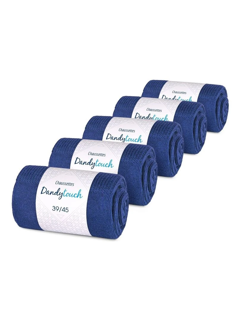 Chaussettes Jersey Coton Lot 5 Paires Fabrication UE Bleu roi