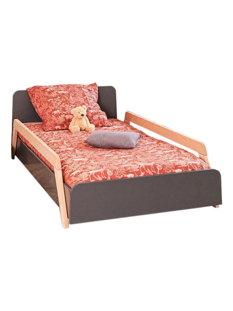 Pack lit avec matelas Pixia AKITEN RETAIL Gris Marron