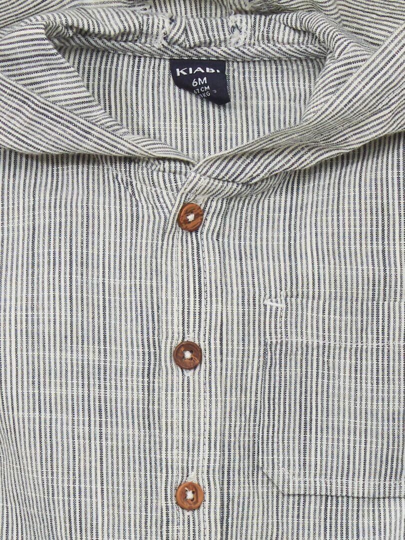 Chemise à rayures avec capuche   Bleu à rayures