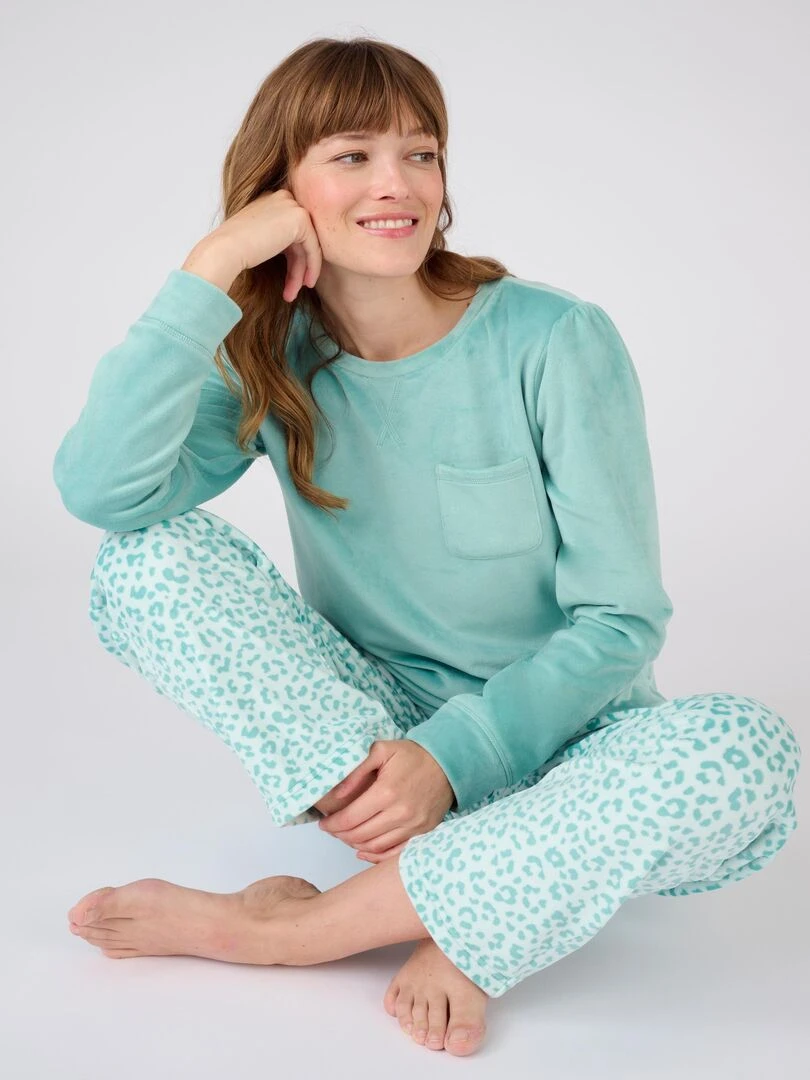 Pyjama velours Thermolactyl Damart Vert