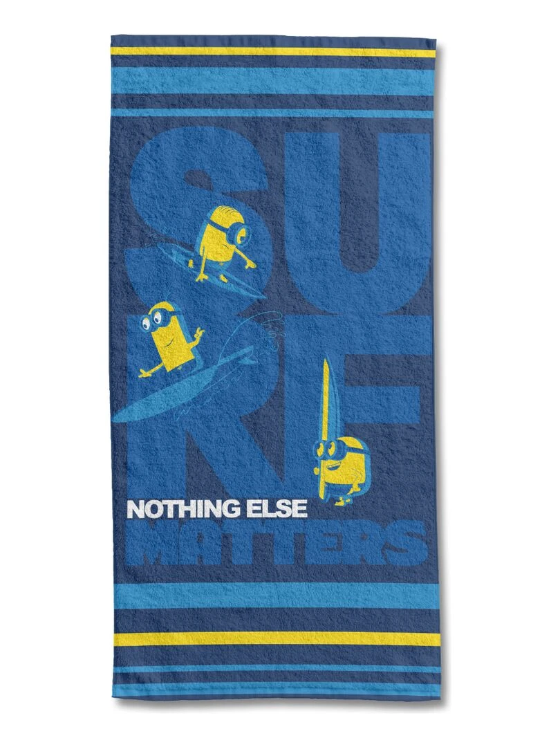 UNIVERSAL Serviette De Plage Minions 70x140 cm 100% Coton 300 GSM Bleu Marine Bleu