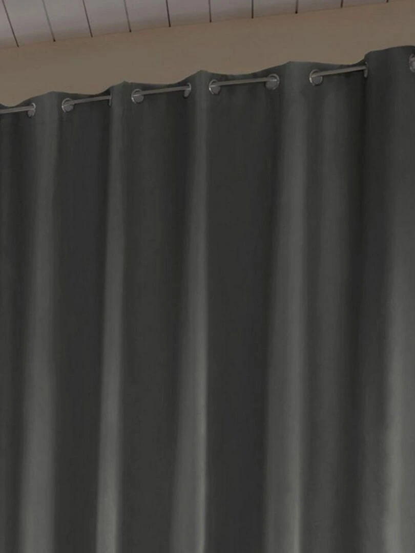 Rideau Occultant 280x260 cm Doublure polaire   Gris