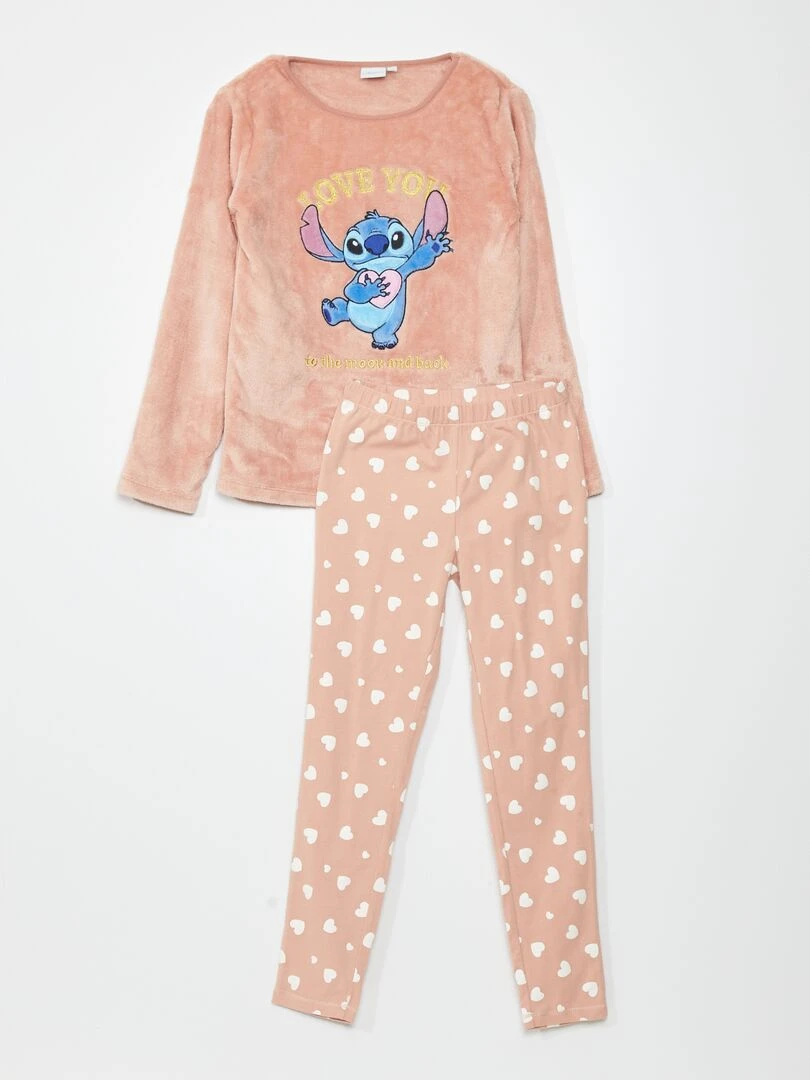 Ensemble pyjama t shirt + pantalon 'Stitch' 2 pièces Rose