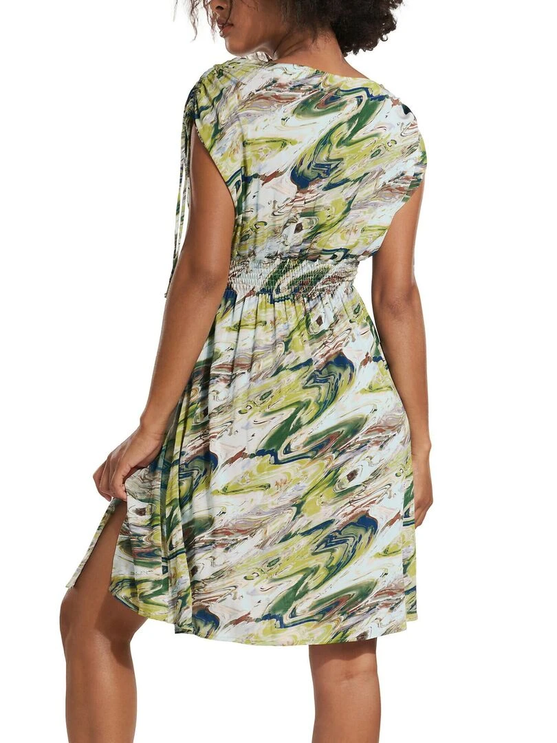 Robe estivale manches courtes Indonesia Vert