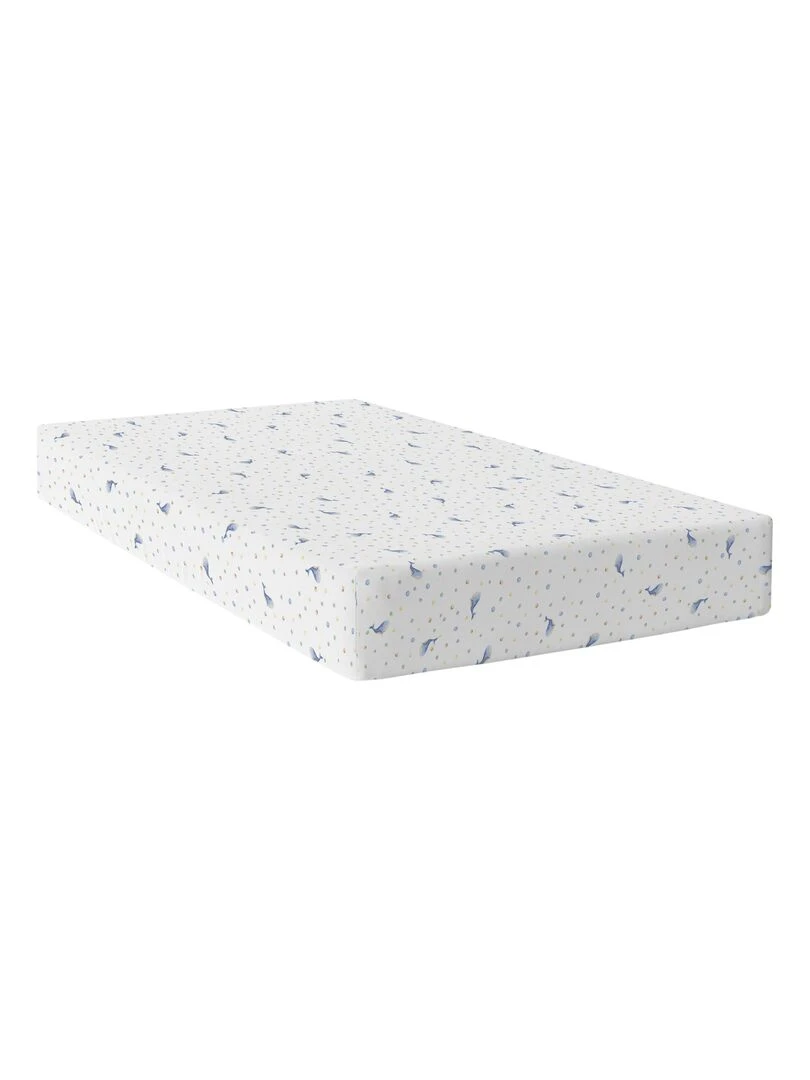 Drap housse Baby whale "Happyfriday" Blanc