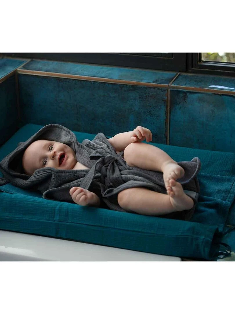 Housse pour matelas à langer en gaze de coton Marron noisette