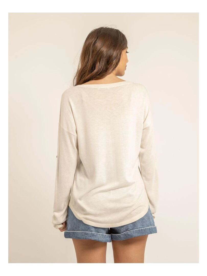 T shirt col V bimatiere FILINIE Beige